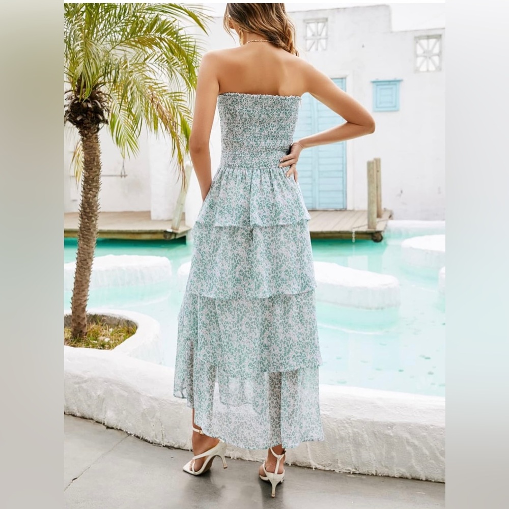 Yorgos strapless midi dress